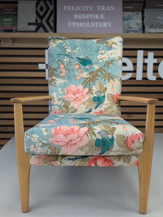 The finished chair from the front